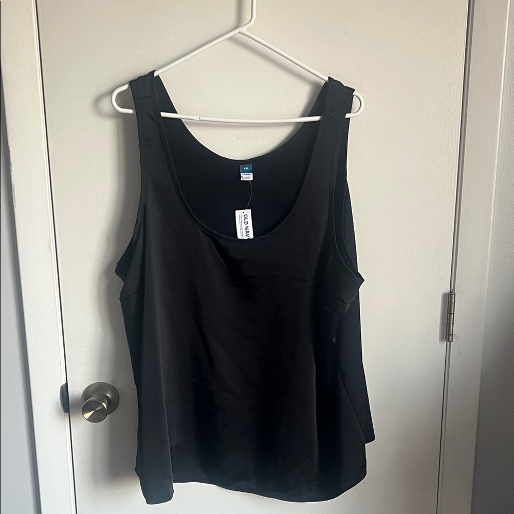 Brand New! Old Navy Classic Black Women's Tank Top - Satin Scoop Neck